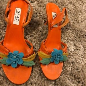 Orange Suede Isaac Sling backs!